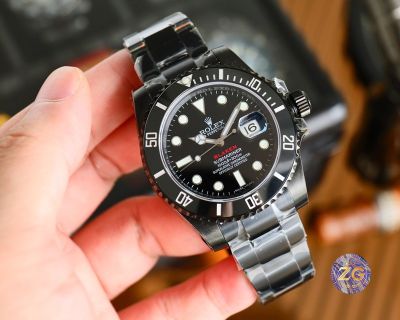 ROLEX Submariner Black Gold 904L Steel 3135 Movement Watch Including a Rubber Strap